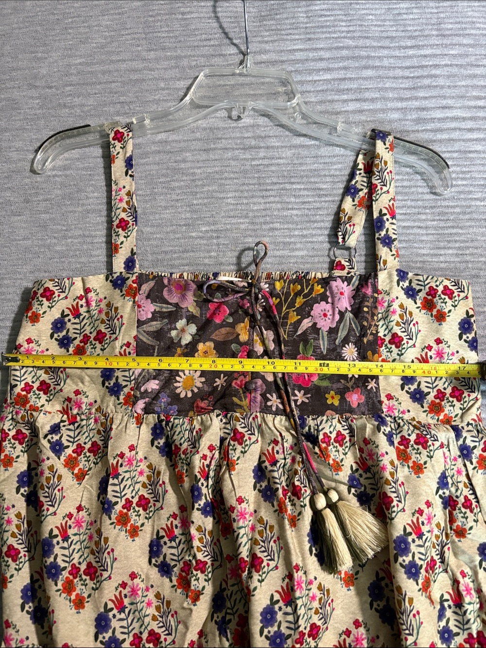 NWT Natural Life Floral Tiered Maxi Sundress in Cream size M - Picture 11 of 13